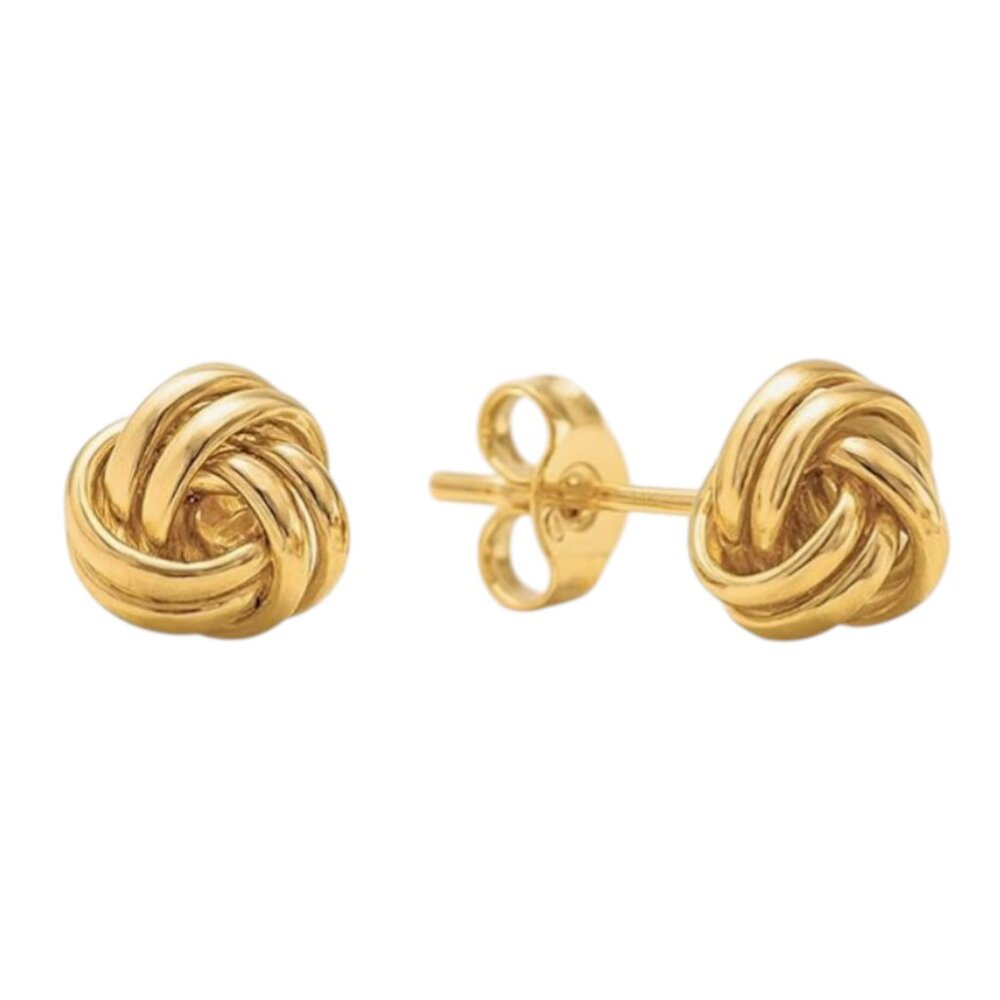 14K SOLID GOLD Lovely Knot Earrings with Case by TU.LX